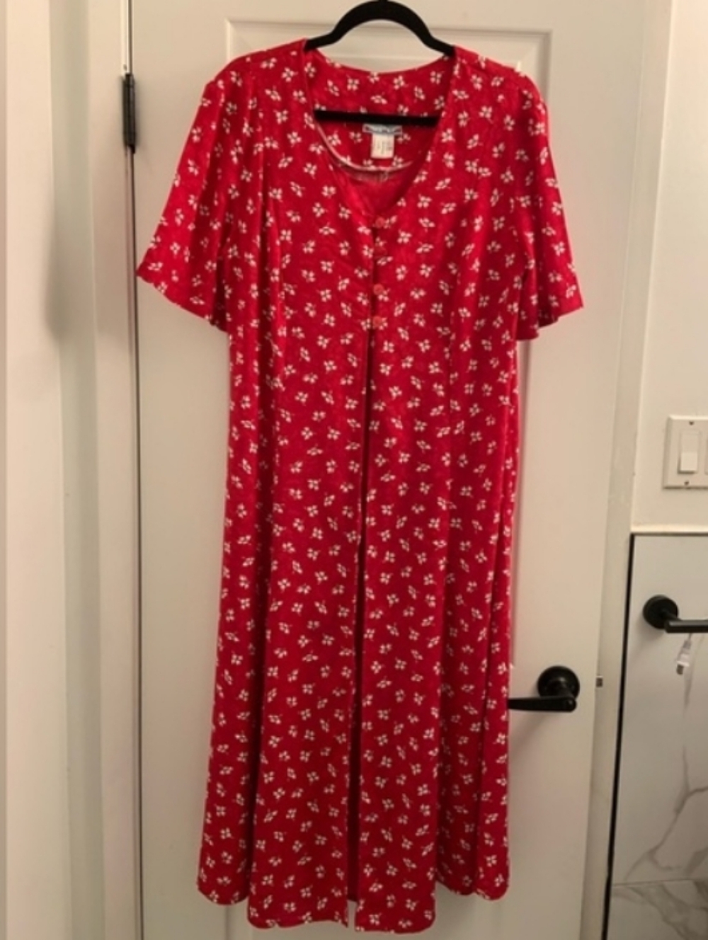 Red Floral Midi Dress